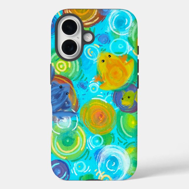 Colourful Frog Rainbow Water Phone Case (Back)
