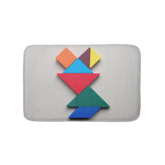 Colourful frog Tangram Bath Mat