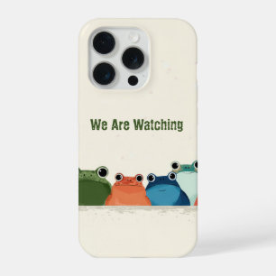 Colourful Frogs Line – Cute Minimal Animal Art iPhone 15 Pro Case
