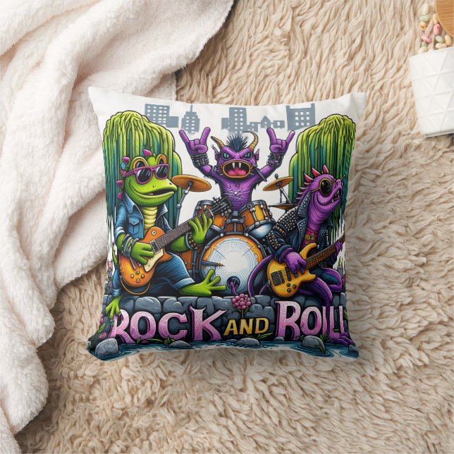 Colourful Frogs Rocking in the Park Cushion (Blanket)