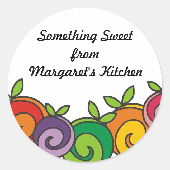 Colourful fruit baking food from my kitchen sticke classic round sticker (Front)