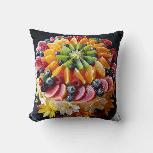 Colourful fruit cake cushion