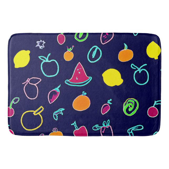 Colourful Fruit Fantasia Design Bath Mat (Front)