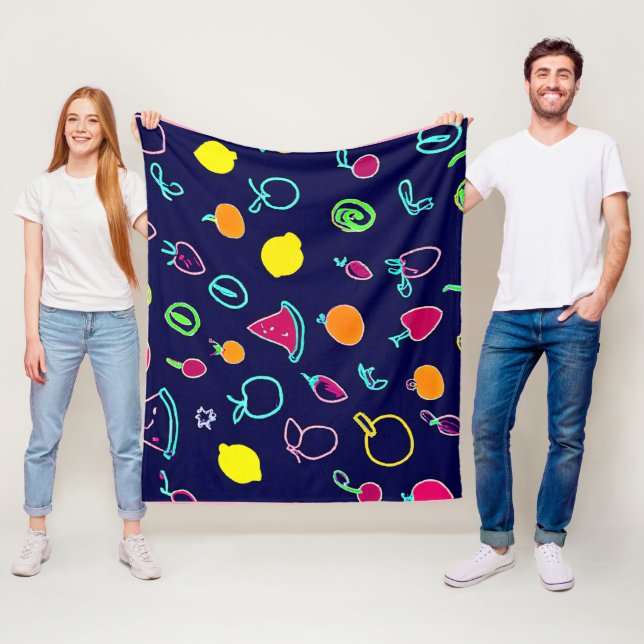 Colourful Fruit Fantasia Design Fleece Blanket (In Situ)