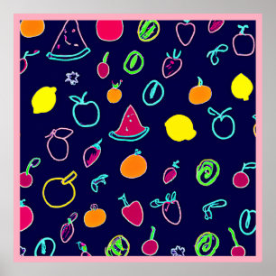Colourful Fruit Fantasia Design Poster