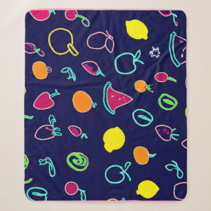 Colourful Fruit Fantasia Design Sherpa Blanket
