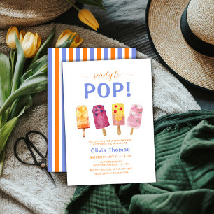 Colourful Fruit Ice Cream Popcicle Baby Shower  Invitation