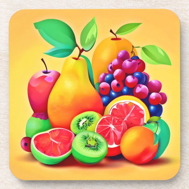 Colourful Fruit Medley Coaster (Front)