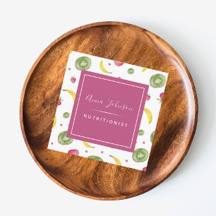 Colourful Fruit Nutritionist Social Media & QR Cod Square Business Card