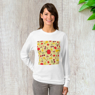 Colourful Fruit Pattern Apples Cherries and Pears  T-Shirt