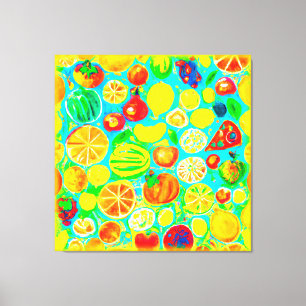 Colourful Fruit Pattern. Buy Now Canvas Print