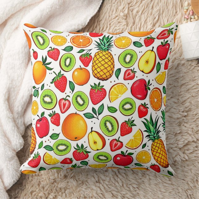 Colourful Fruit Pattern Design Cushion (Blanket)