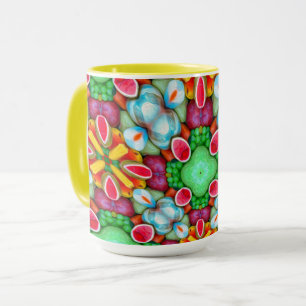 Colourful fruit pattern mug