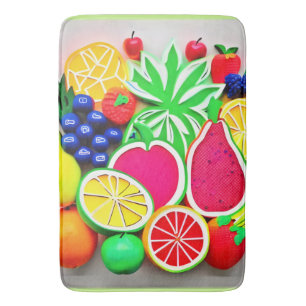 Colourful Fruit Pop Art Bath Mat