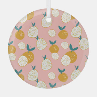 Colourful fruit, seamless background pattern. glass tree decoration