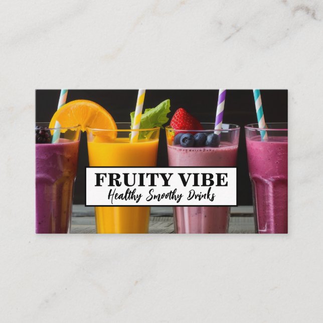 Colourful Fruit Smoothie Drinks Business Card (Front)