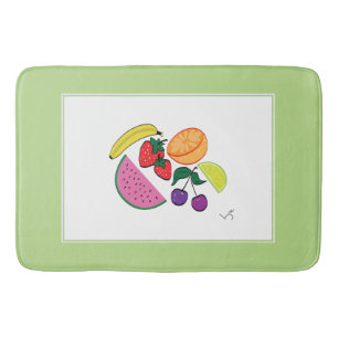 Colourful Fruit Summer Pattern, Cool Bath Mat