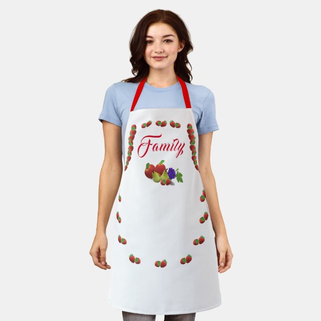 Colourful Fruit-Themed  Apron (Worn)