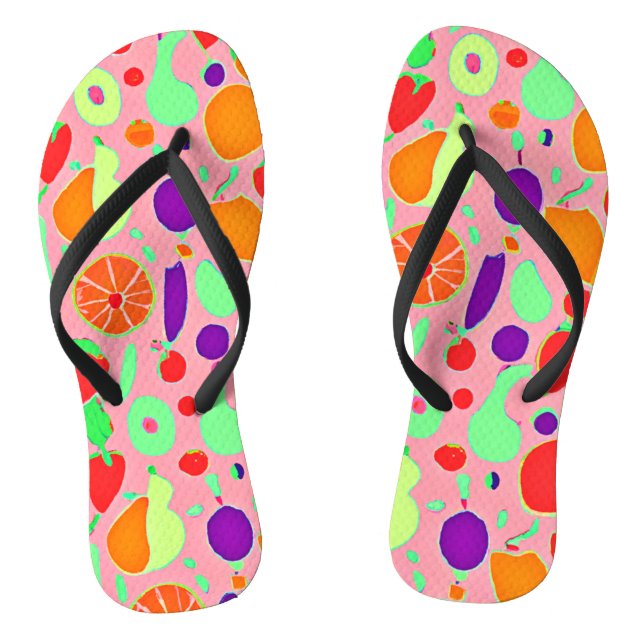 Colourful Fruitful Spectrum Pattern Jandals (Footbed)