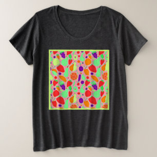 Colourful Fruitful Spectrum Pattern Plus Size T-Shirt