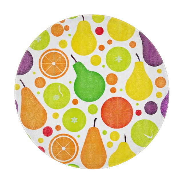 Colourful Fruitful Vibrance Pattern Art Cutting Board (Front)