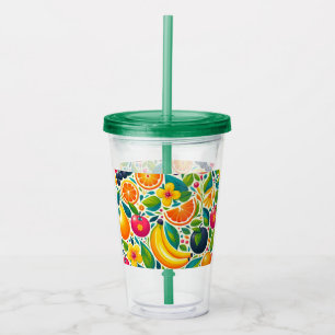 Colourful fruits acrylic tumbler