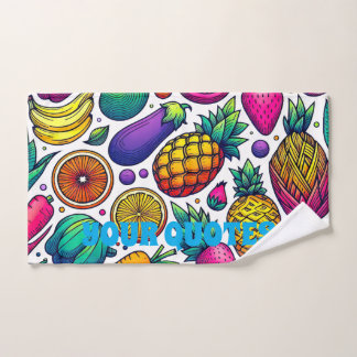 Colourful Fruits and Vegetables Pattern  Hand Towel