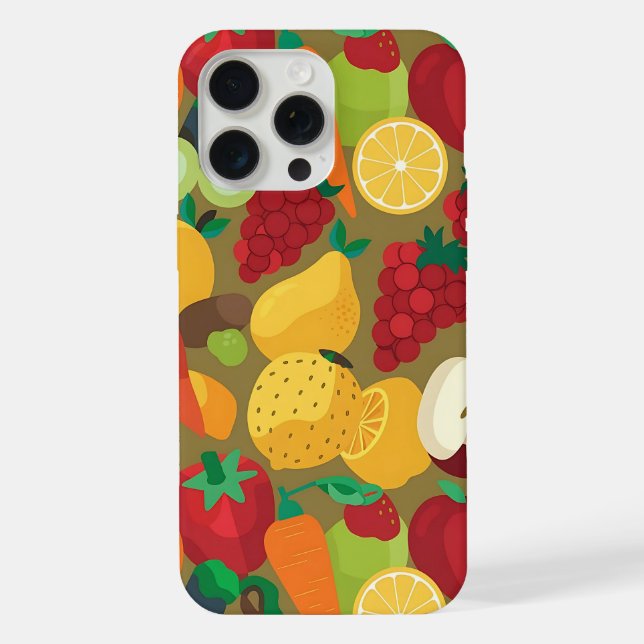 Colourful Fruits and Vegetables Pattern Phone Case (Back)