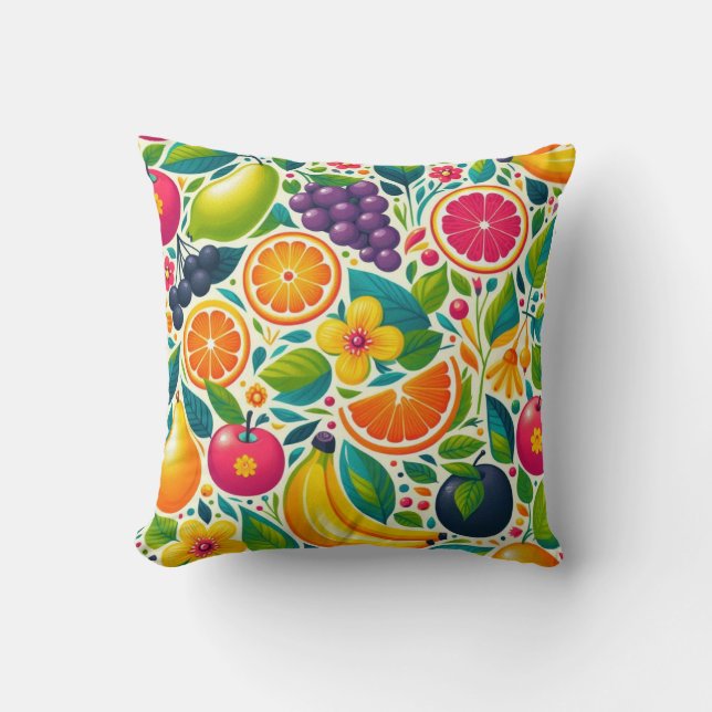 Colourful fruits  cushion (Front)