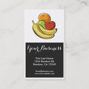 Colourful fruits customisable food business cards