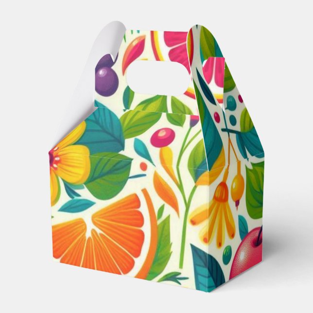 Colourful fruits  favour box (Front Side)