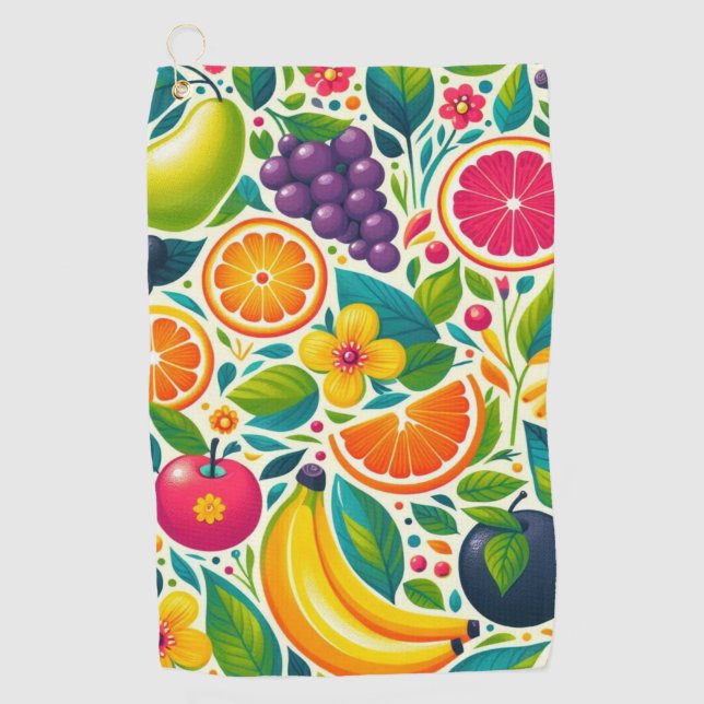 Colourful fruits  golf towel (Front)