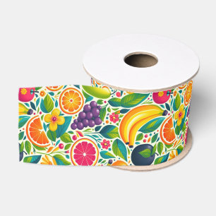 Colourful fruits grosgrain ribbon