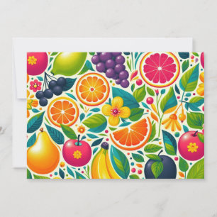 Colourful fruits  holiday card