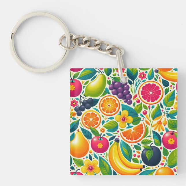 Colourful fruits  key ring (Front)