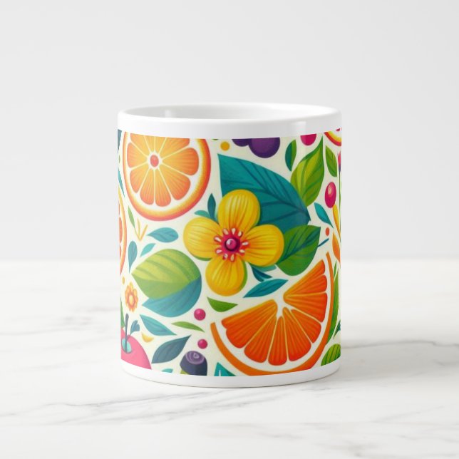Colourful fruits  large coffee mug (Front)