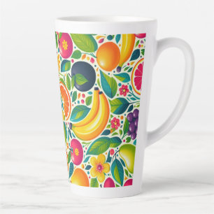 Colourful fruits  latte mug