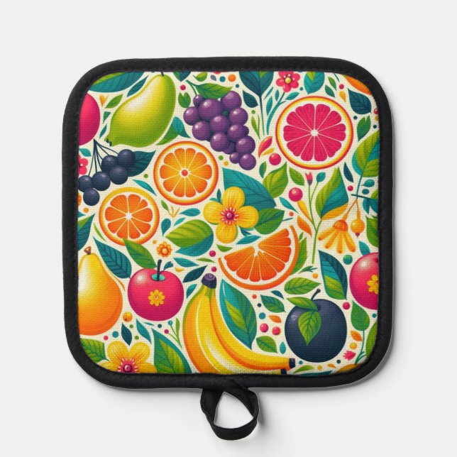 Colourful fruits  pot holder (Front)