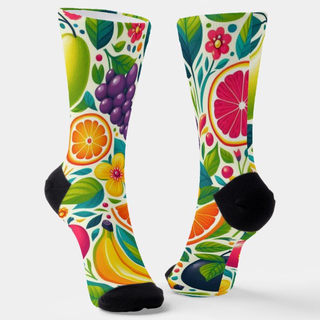 Colourful fruits  socks (Angled)