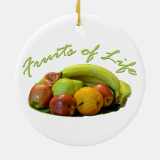 Colourful fruits tray, Orange, apple, pear, Ceramic Tree Decoration
