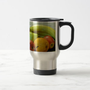Colourful fruits tray, Orange, apple, pear, Travel Mug