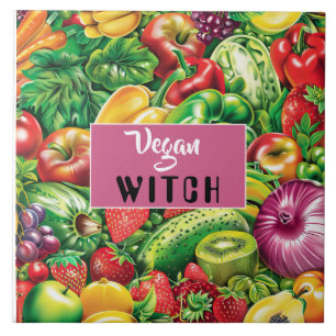 Colourful Fruits & Vegetables Vegan Witch Tile