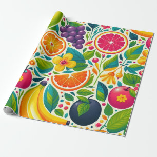 Colourful fruits  wrapping paper