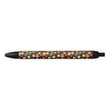 Colourful Fruity Pattern Pen (Black Base)