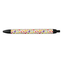 Colourful Fruity Pattern Pen (White Base)