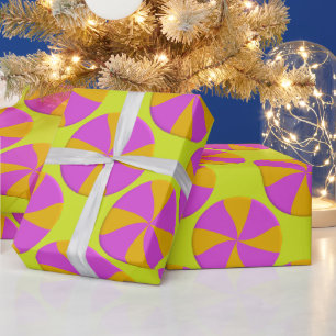 Colourful Fuchsia Orange Peppermint Swirl Christma Wrapping Paper