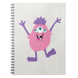 Colourful Fun Abstract Pattern Kids Monsters Spiral Notebook