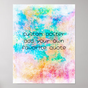 colourful fun add text turquoise art bold custom  poster