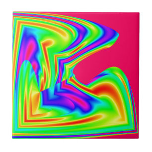 Colourful Fun Bold and Bright Abstract Tile