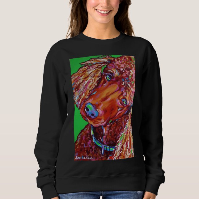 Colourful Fun Brown Poodle  J  Whitsell Art Long   Sweatshirt (Front)